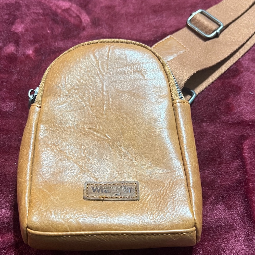Wrangler Brown Leather Crossbody Bag